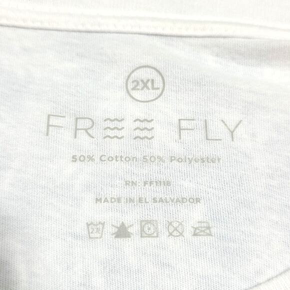 Free Fly Mens Sz 2XL Classic White Preppy Graphic Charleston SC Tee Shirt - Picture 4 of 9